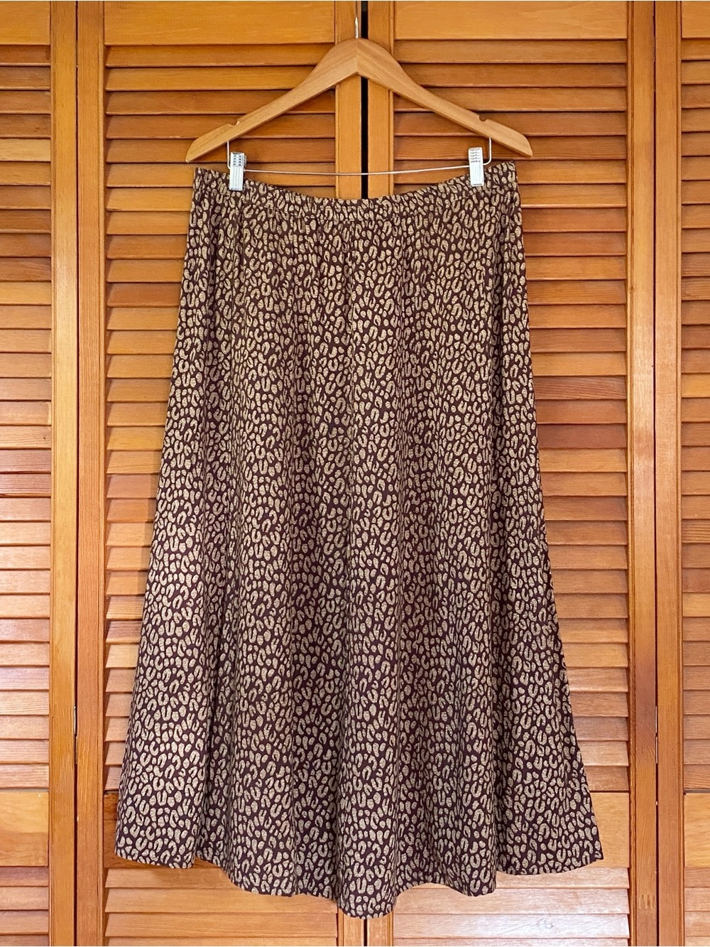 Vintage Cathy Daniels Skirt Womens Size XL Maxi Leopard Print Multi Panel Brown - Picture 1 of 8